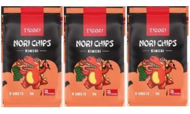 Tidori Nori Chips Kimchi Flavour 5G, Pack Of 3